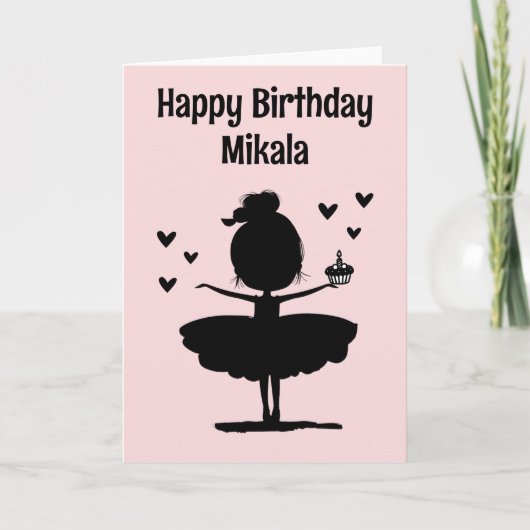 Personalisiert Ballerina Silhouette Geburtstag Karte (Vorderseite)