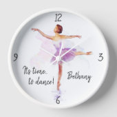 Personalisiert Ballerina 'Time to Dance' (plus Nam Uhr (Vorderseite)