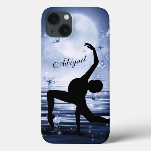 Personalisiert Ballerina Vollmond und Schmetterlin Case-Mate iPhone Hülle (Rückseite)
