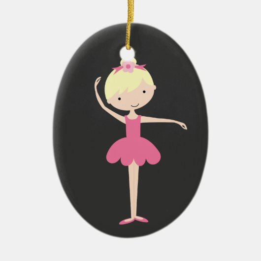 Personalisiert Ballerina Weihnachtsdekoration Keramik Ornament (Vorne)