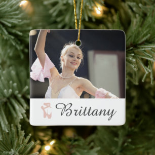 Personalisiert Ballet Foto Ballerina Name Slippers Keramikornament