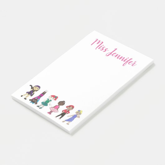 Personalisiert Ballet Jazz Steche Tanzlehrerstudio Post-it Klebezettel (angewinkelt)