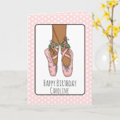 Personalisiert Ballet Slippers Ballerina Geburtsta Karte (Gelbe Blume)