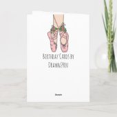 Personalisiert Ballet Slippers Ballerina Geburtsta Karte (Rückseite)