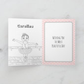 Personalisiert Ballet Slippers Ballerina Geburtsta Karte (Innenseite)