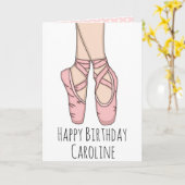 Personalisiert Ballet Slippers Ballerina Geburtsta Karte (Gelbe Blume)