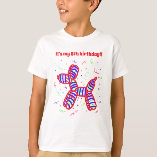 Personalisiert Balloon Dog Party Boys' T-Shirt (Vorderseite)