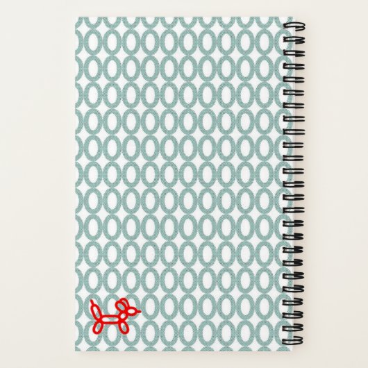 Personalisiert Balloon Dog Spiral Notebook Notizblock (Rückseite)