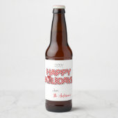 Personalisiert Balloon Happy Holidays Peppermint Bierflaschenetikett (Vorderseite)