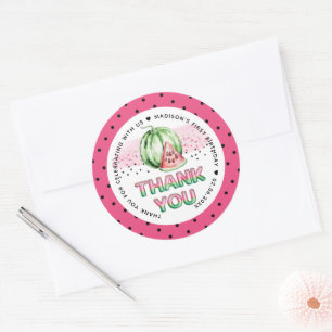 Personalisiert Balloon Letters Watermelon Geburtst Runder Aufkleber