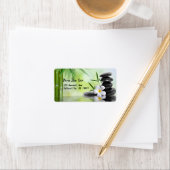 Personalisiert Bamboo Zen Stones Wasserplumeria Adressaufkleber (Insitu)