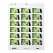 Personalisiert Bamboo Zen Stones Wasserplumeria Adressaufkleber (Vorne)