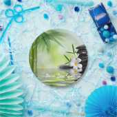 Personalisiert Bamboo Zen Stones Wasserplumeria Pappteller (Party)
