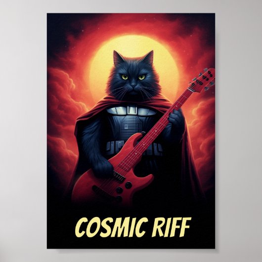 Personalisiert-Band-Poster | Funny Sci-Fi Cat Poster (Vorne)