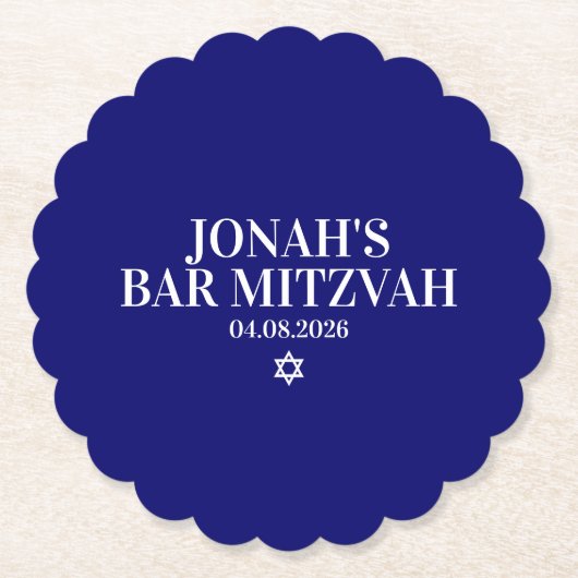 Personalisiert Bar Mitzvah Untersetzer (Vorderseite)
