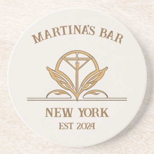 Personalisiert Bar signieren Martini Logo Individu Getränkeuntersetzer (Vorne)