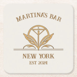 Personalisiert Bar signieren Martini Logo Individu Rechteckiger Pappuntersetzer
