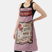 Personalisiert Barbecue Koch Red Gingham Karo Schürze (InSitu)