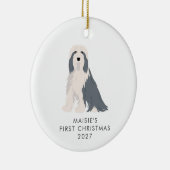 Personalisiert Barted Collie Dog Erste Weihnachtsf Keramik Ornament (Rechts)