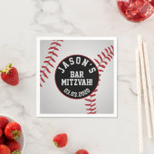 Personalisiert Baseball Bar Mitzvah Red Black Serviette (Beispiel)