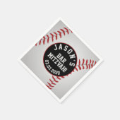 Personalisiert Baseball Bar Mitzvah Red Black Serviette (Ecke)
