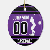 Personalisiert Baseball Batter | Lila Keramik Ornament (Links)