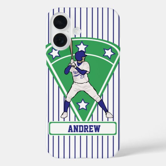 Personalisiert Baseball Batter Star Blue Case-Mate iPhone Hülle (Rückseite)