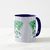 Personalisiert Baseball Batter Star Blue Tasse (VorderseiteRechts)