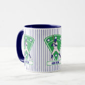 Personalisiert Baseball Batter Star Blue Tasse (Vorderseite Links)