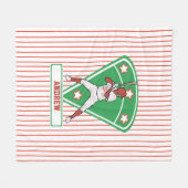 Personalisiert Baseball Batter Star Red Fleecedecke (Vorderseite (Horizontal))