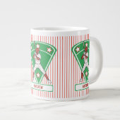 Personalisiert Baseball Batter Star Red Jumbo-Tasse (Vorderseite Rechts)