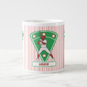Personalisiert Baseball Batter Star Red Jumbo-Tasse (Vorderseite)