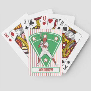 Personalisiert Baseball Batter Star Red Spielkarten