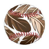 Personalisiert Baseball Boho Monogram Brown Feathe (Rückseite)