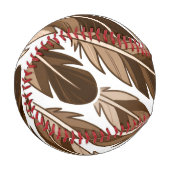 Personalisiert Baseball Boho Monogram Brown Feathe (Vorderseite Links)