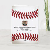 Personalisiert, Baseball Coach Danke Karte, Karte (Rückseite)