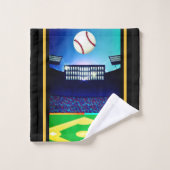 Personalisiert Baseball Fan Badhandtuch Set (Waschlappen)