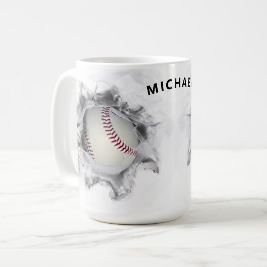 Personalisiert Baseball Kaffeetasse (Vorderseite Links)