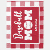 Personalisiert Baseball-Mama Name Red Gingham Kari Fleecedecke (Vorderseite)