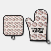 Personalisiert Baseball Ofenhandschuh & Topflappen-Set (Vorderseite)