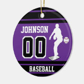 Personalisiert Baseball Pitcher | LILA Keramik Ornament (Links)
