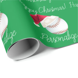 Personalisiert Baseball Weihnachten Weihnachtsfeie Geschenkpapier