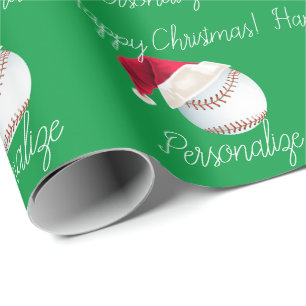 Personalisiert Baseball Weihnachten Weihnachtsfeie Geschenkpapier