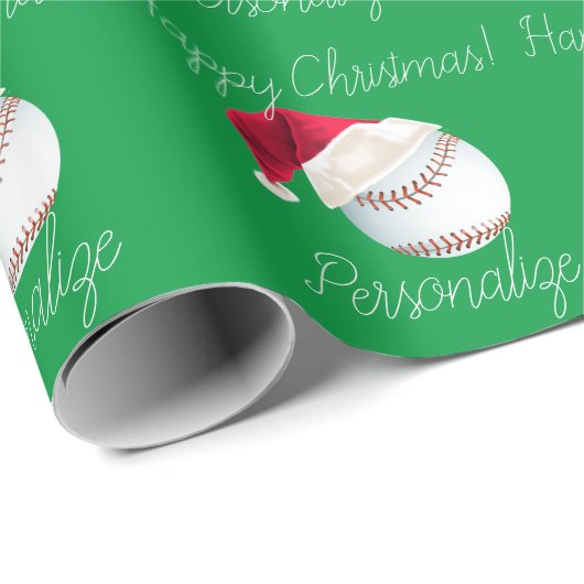 Personalisiert Baseball Weihnachten Weihnachtsfeie Geschenkpapier (Rolleneckpunkt)