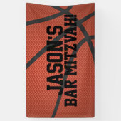 Personalisiert Basketball Bar Mitzvah Banner (Vertikal)