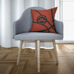 Personalisiert Basketball Bar Mitzvah Rust Orange Kissen<br><div class="desc">Personalisiertes orangefarbenes und schwarzes Basketballkissen Bar Mitzvah. Personalisiert mit Name und Datum.</div>