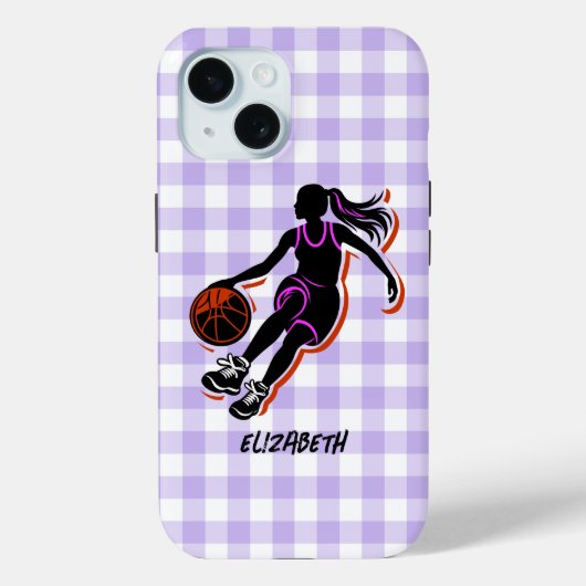 Personalisiert Basketball Girl IPhone 15 Fall Case-Mate iPhone Hülle (Rückseite)