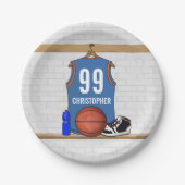 Personalisiert Basketball Jersey (LB) Pappteller (Vorderseite)