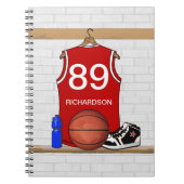 Personalisiert Basketball Jersey (Red Journal) Notizblock (Vorderseite)