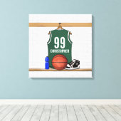 Personalisiert Basketball Jersey Wrapped Canvas Leinwanddruck (Insitu (Holzboden))